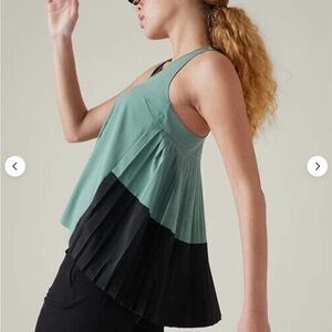 Athleta Swing Forward Tank Top Black Teal Size L